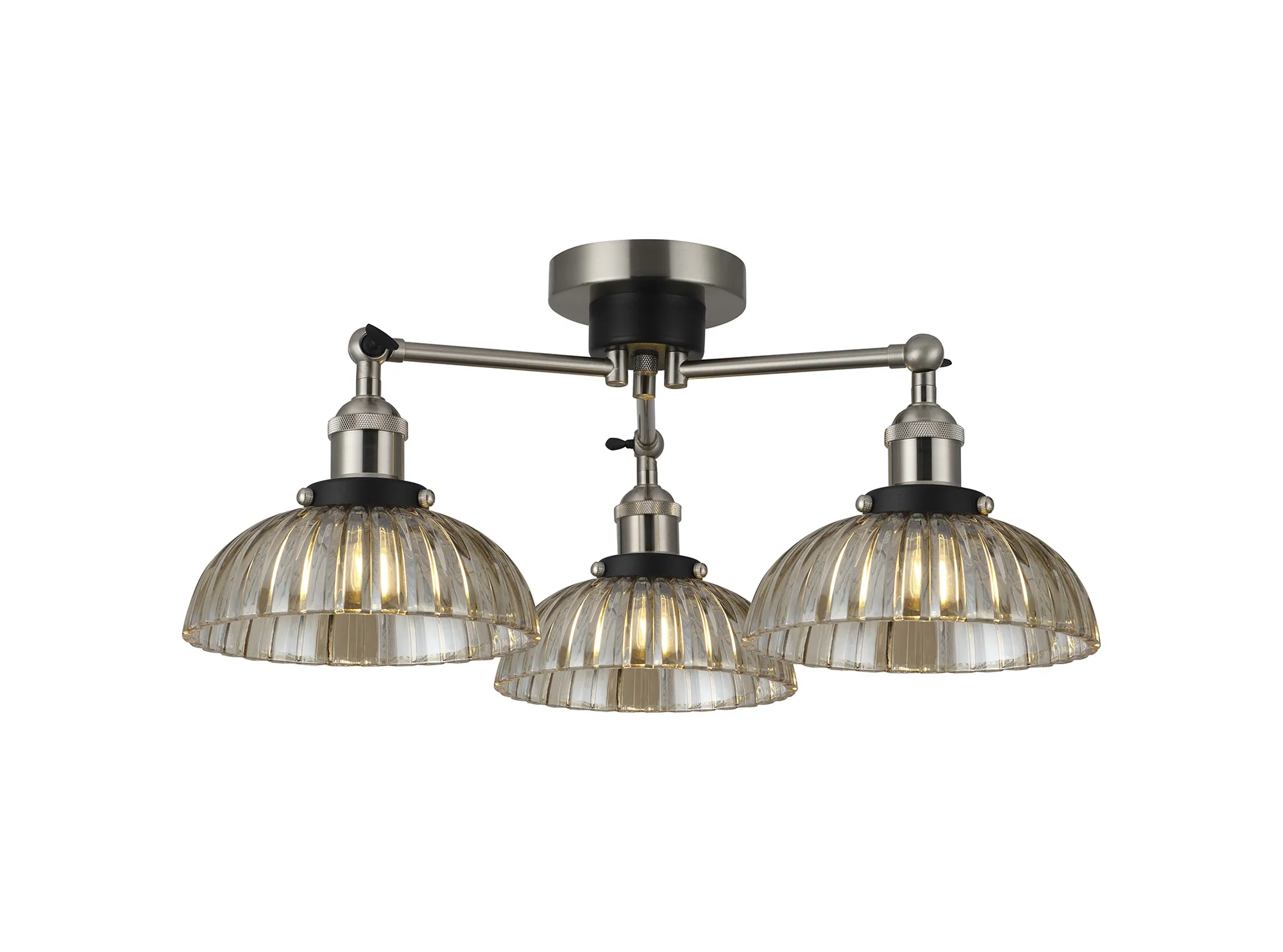 Walter-Satin Nickel Ceiling Lights Deco Semi Flush Fittings